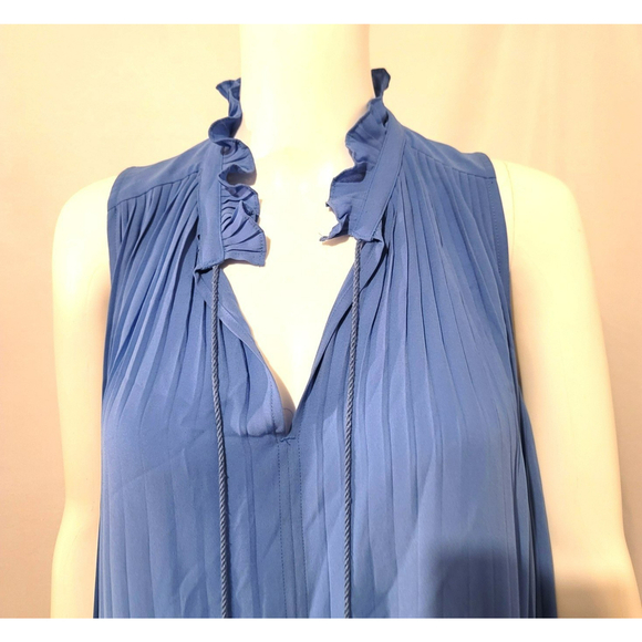 Loft Light Blue Sleeveless Blouse with Tassels - Size S - Picture 5 of 10
